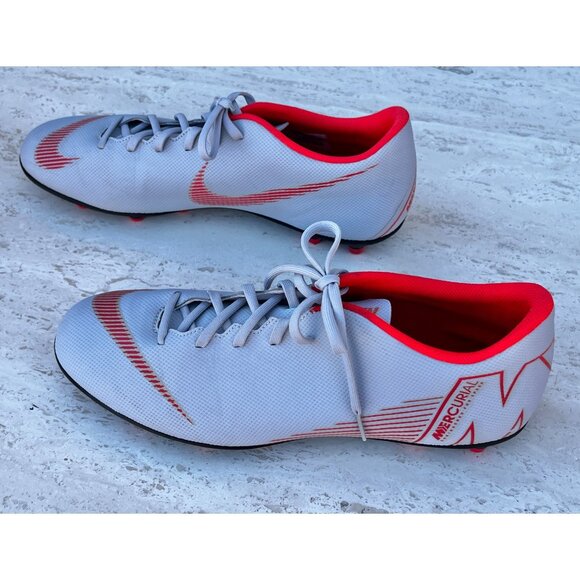 Nike Mercurial Vapor Soccer Cleats Men’s Sz 13 Gray & Red LtWt Performance Shoes - Picture 3 of 11